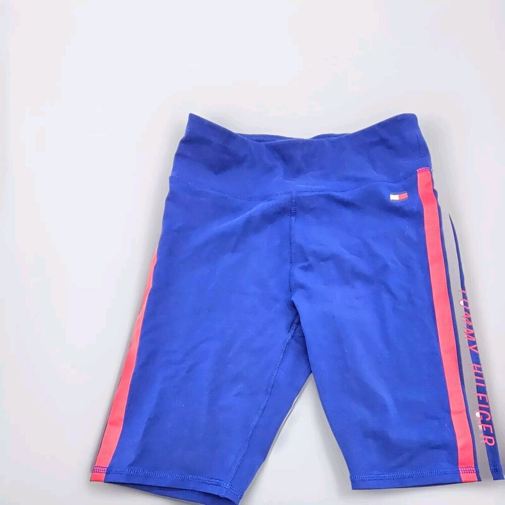 Tommy Hilfiger Sport Bike Shorts High Rise Jersey Stretch Blue Size Small